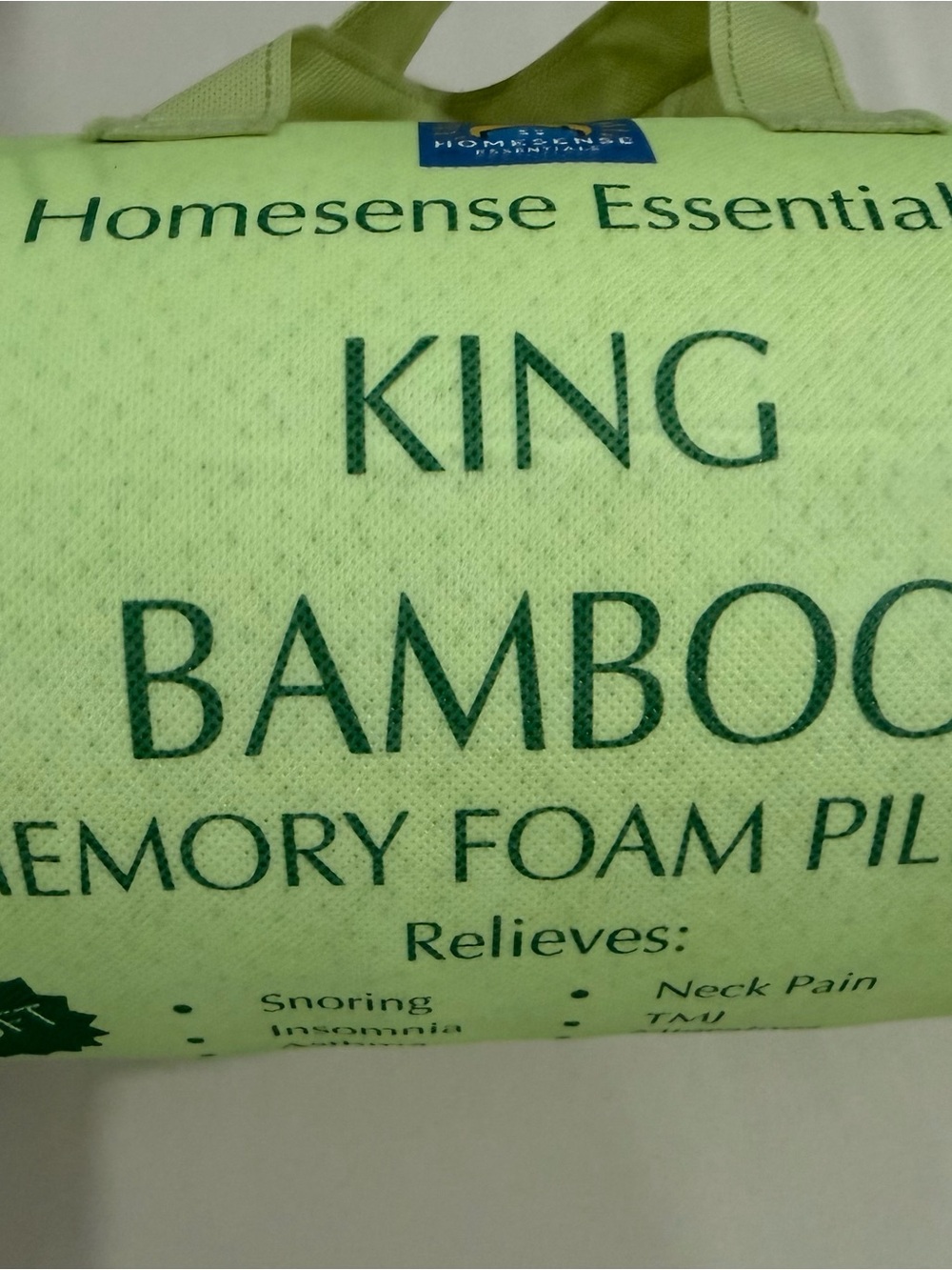 Homesense King Bamboo Memory Foam Pillow
